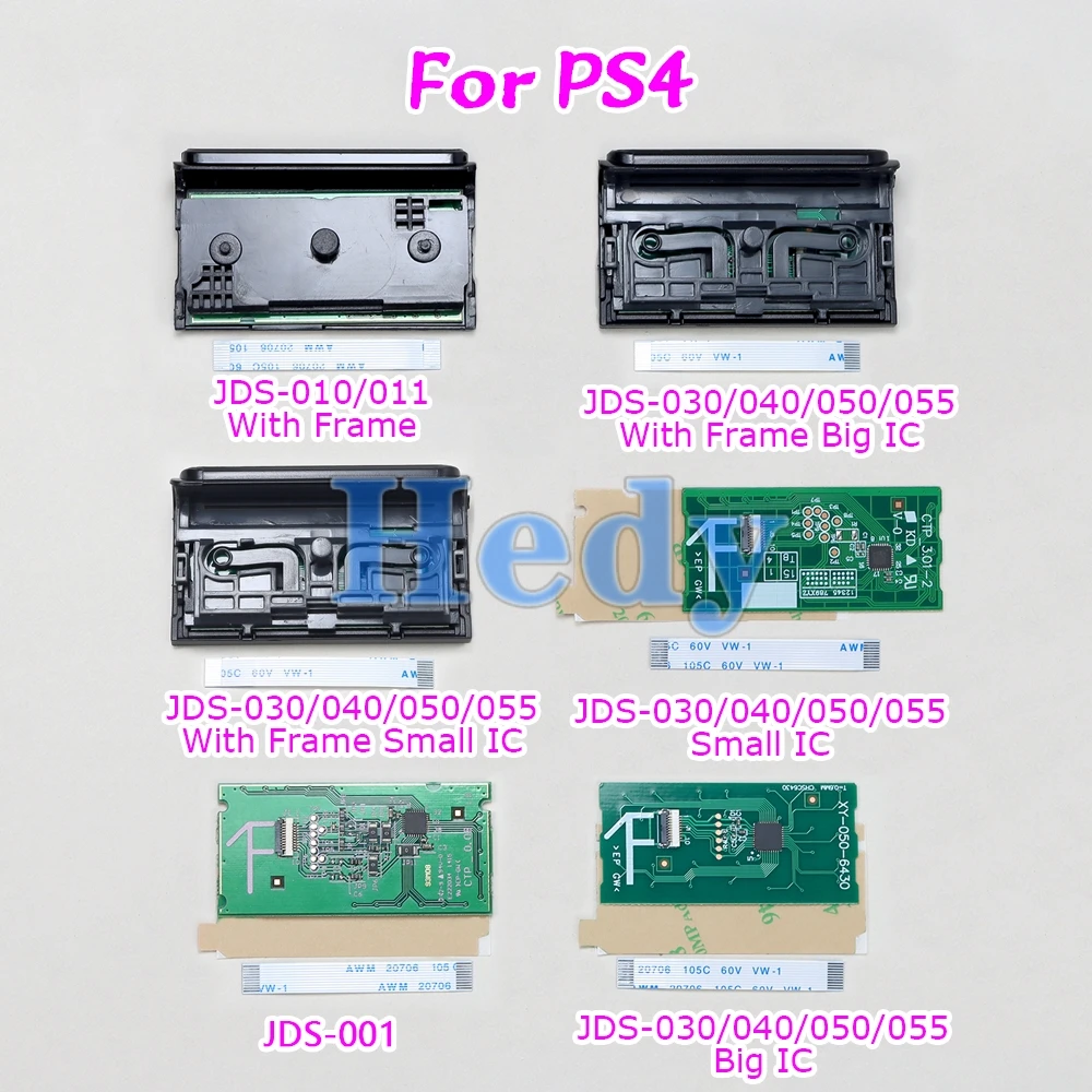 1 Juego de Placa Táctil con Joystick JDS 001 011 para PS4 JDM 030 JDS-040, Cable Flexible con Marco, IC Grande y Pequeño JDM 050 055