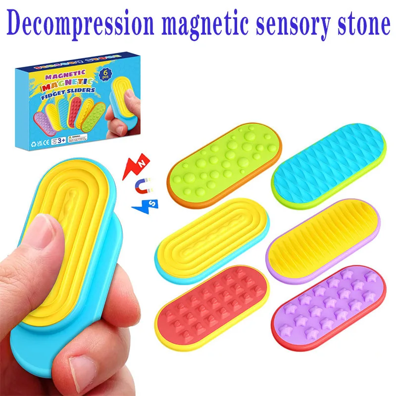 Deslizador magnético con movimiento para dedos, juguete sensorial antiestrés para adultos, Spinner para la yema del dedo, deslizador de empuje, juguetes sensoriales para autismo y niños