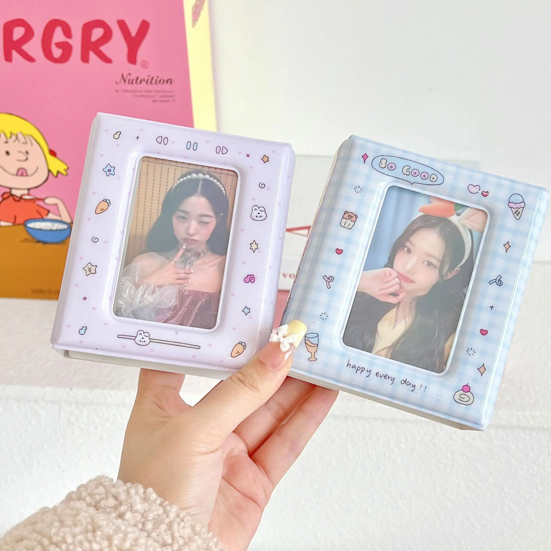 Kawaii kreslený hvězda modla kpop fotka karta držák kniha roztomilá fotka hudební album ochranný displej photocard ochranný škola papírnictví