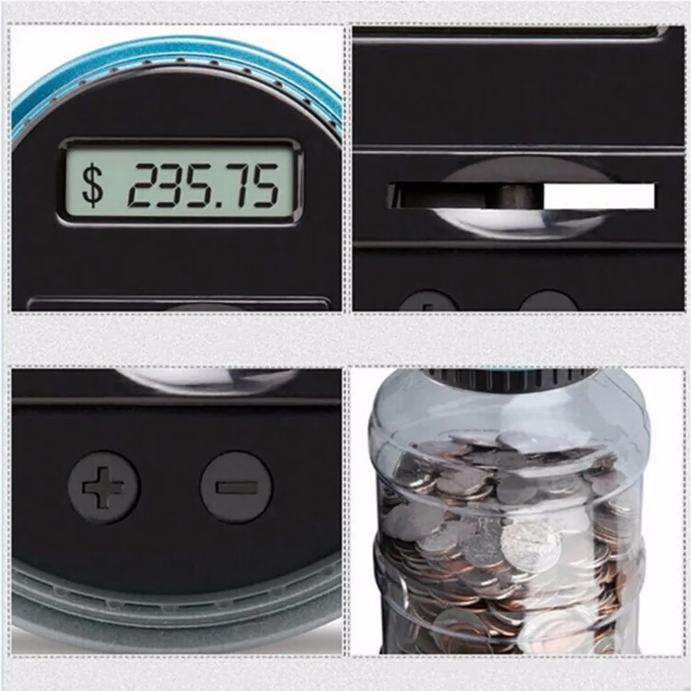 Portable Size LCD Display Electronic Digital Counting Coin Bank Money Saving Box Jar Counter Bank Box Best Gift Dropshipping