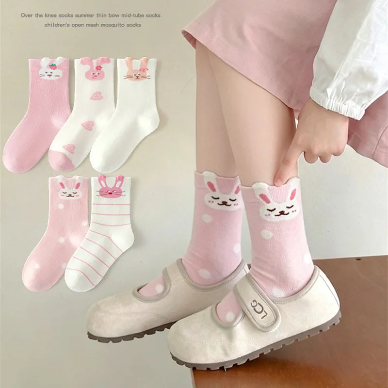 5 Pairs/Lot Autumn Winter Children Cotton Socks Girl Boy Baby Cute Cartoon 1-12 Years For Spring Student Antibiosis Kids Socks