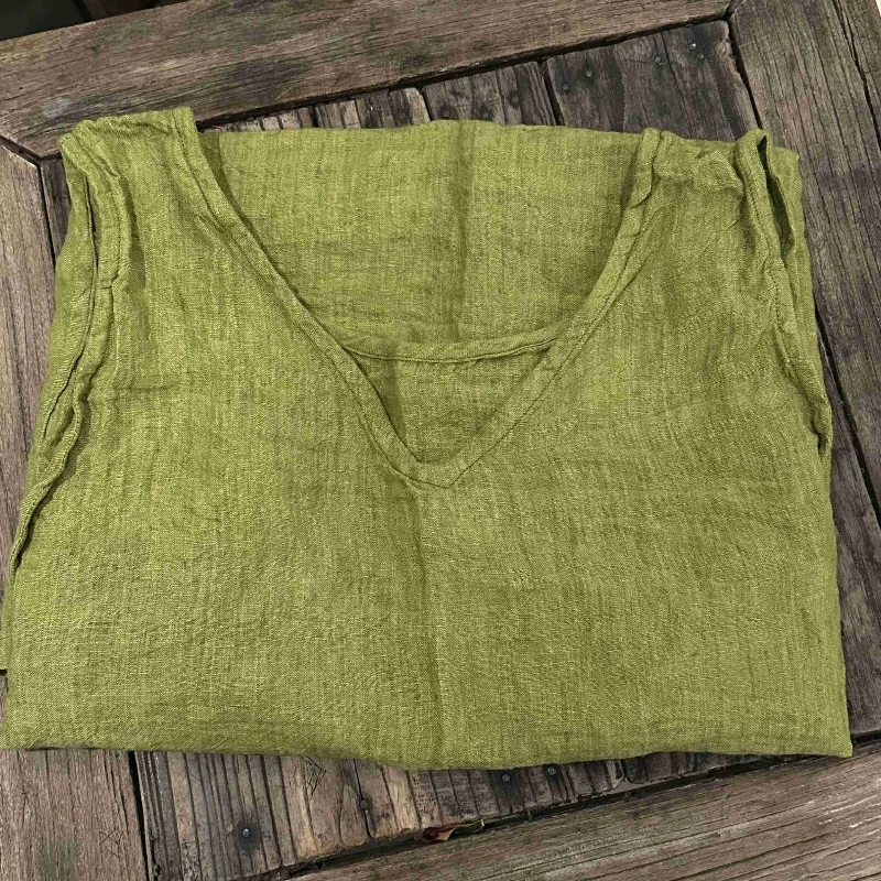 Summer Vintage Style Tanks Women Sleeveless Long Causal Tops 2026 Ramie Loose Solid Color Camis Pullover High Quality Traf