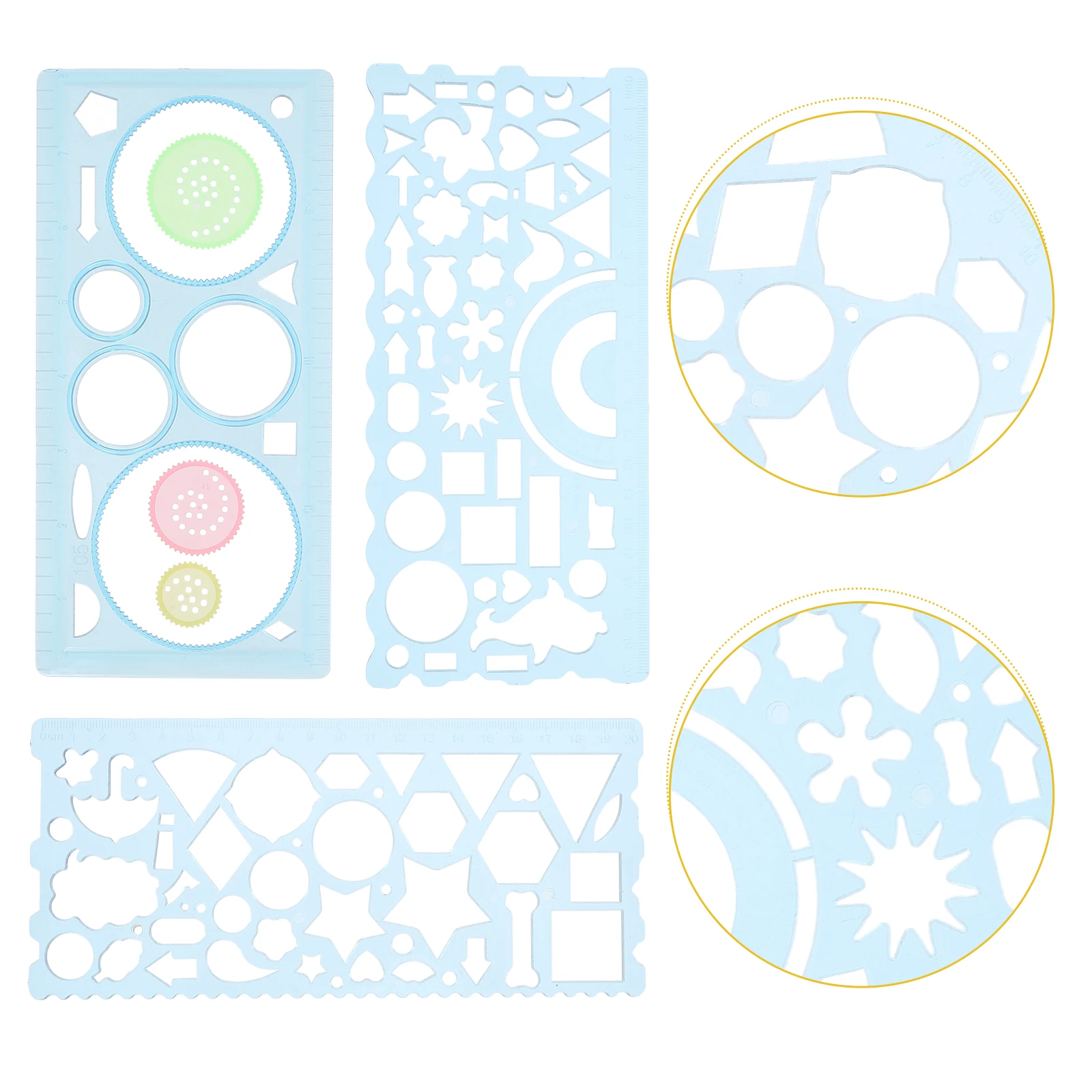 

1 Set Geometric Drawing Template Ruler For Students Lightweight Pp Material Art Architecture School