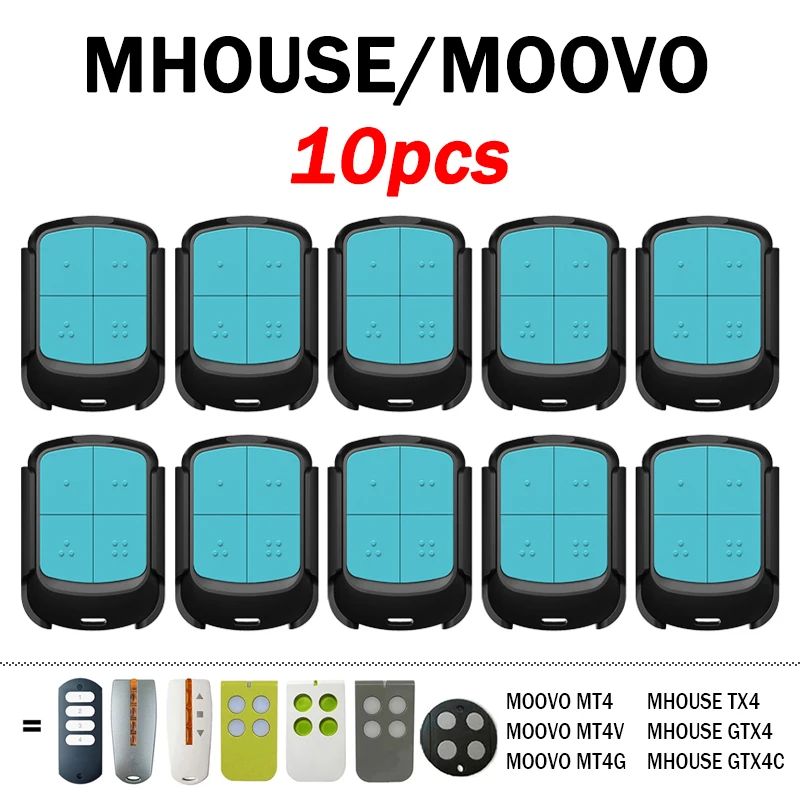 

Сменный пульт дистанционного управления гаражом/воротами MOOVO MT4 MT4V MT4G MHOUSE GTX4 TX3 TX4 GTX4C, 433,92 МГц, командный передатчик с динамическим кодом