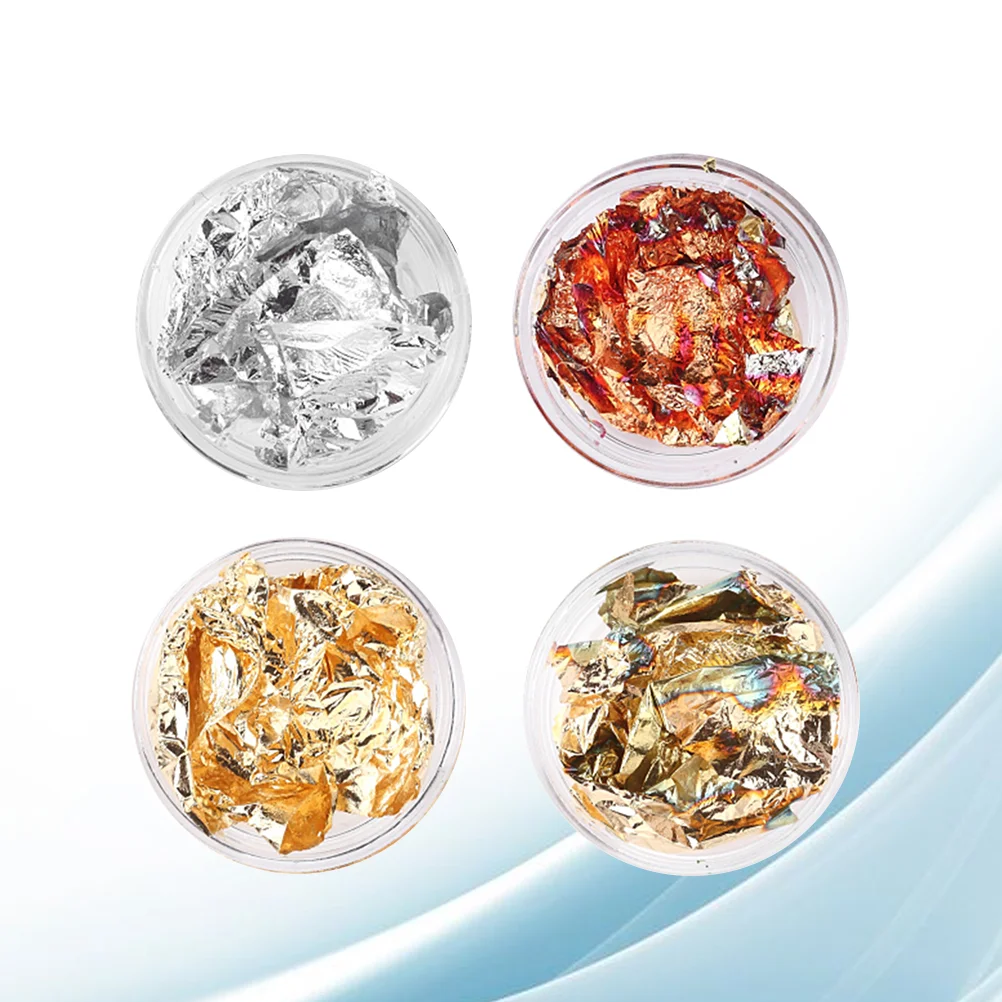 Stickers for Nails and Silver Tin Foil Aluminized Paper Four Colors Chip Aluminum