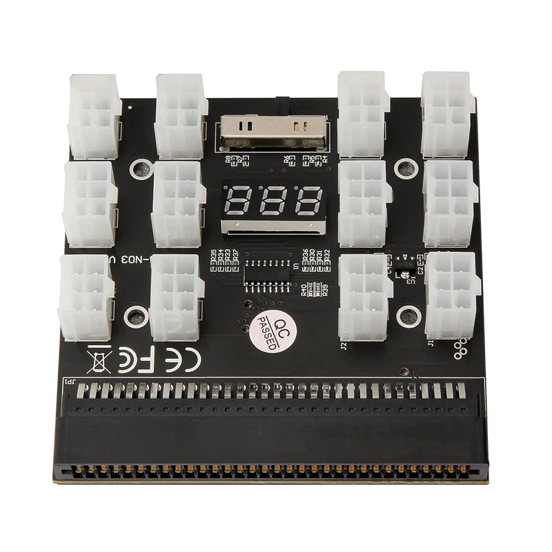 Breakout Board 12 Port 6Pin LED Display Power Module Server Card Adapter For HP 1200W 750W PSU GPU Miner Mining BTC ETH