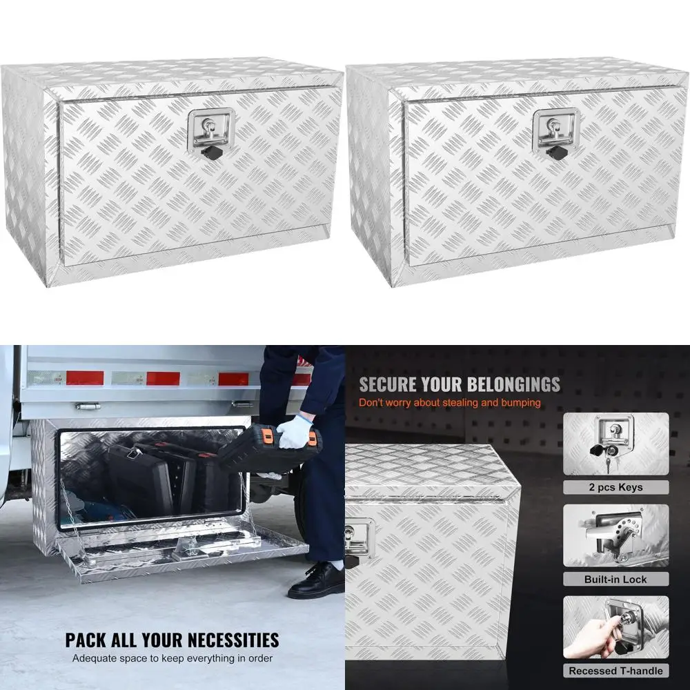 

Прочный алюминиевый ящик для хранения на кузове грузовика 30x14x16 с замком, водонепроницаемый, с Т-образной ручкой-защелкой для транспортных средств