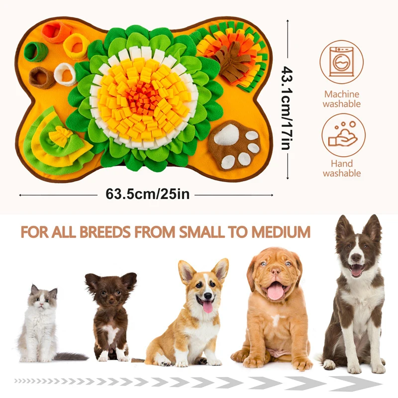 Dogs Snuffle Mat Pet Slow Feeding Mat Dog Puzzle Toy Nose Smell Training Sniffing Pad Leak Food Anti Choking Food Dispenser