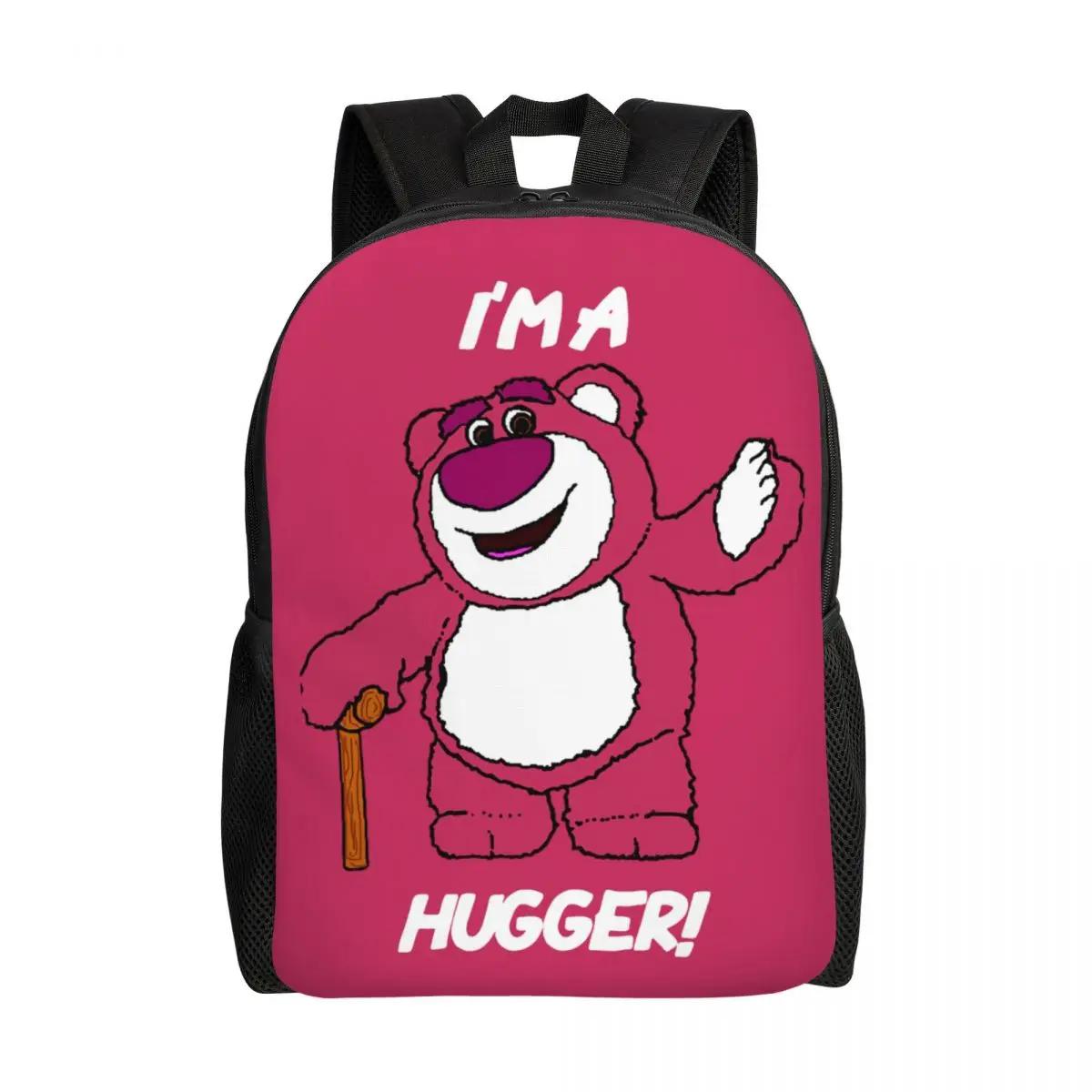 Mochilas personalizadas Lotso Huggin Bear Hugger para homens e mulheres, Resistente à água, Saco de escola universitária, Sacos de impressão