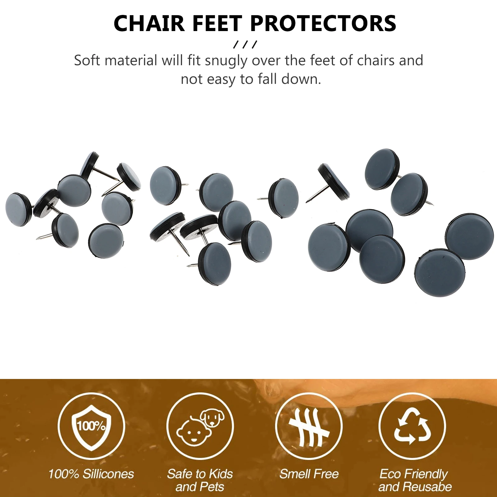 

24pcs Furniture Protectors Nail on Glides for Chairs Tables 19mm 22mm 25mm Waterproof Noise free Carpet Hardwood Floor Leg Pads