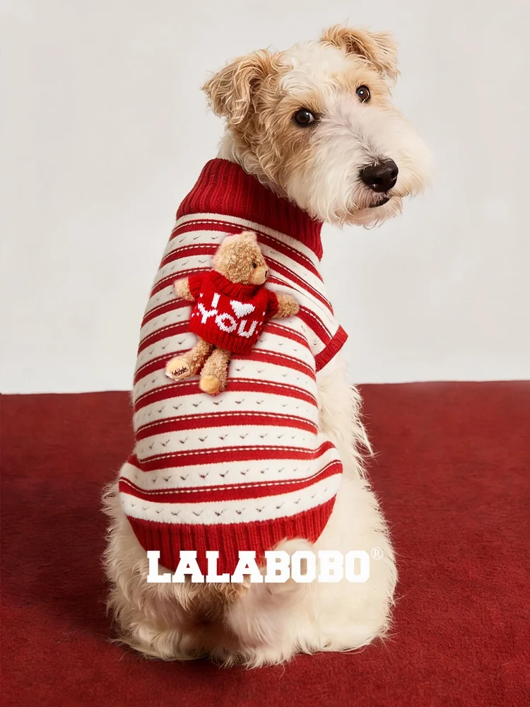lalabobo-dog-new-year's-striped-warm-original-pet-clothes-2026-spring-collection-faionable-accories-for-your-pet