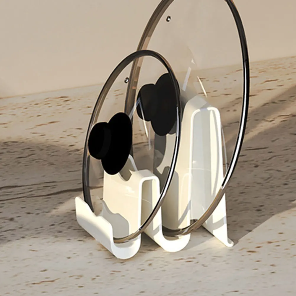 

Pot Lid Holder Spoon Rest Rack Countertop ABS White Kitchen ganizer Large Capacity Multifunctional Storage Solution