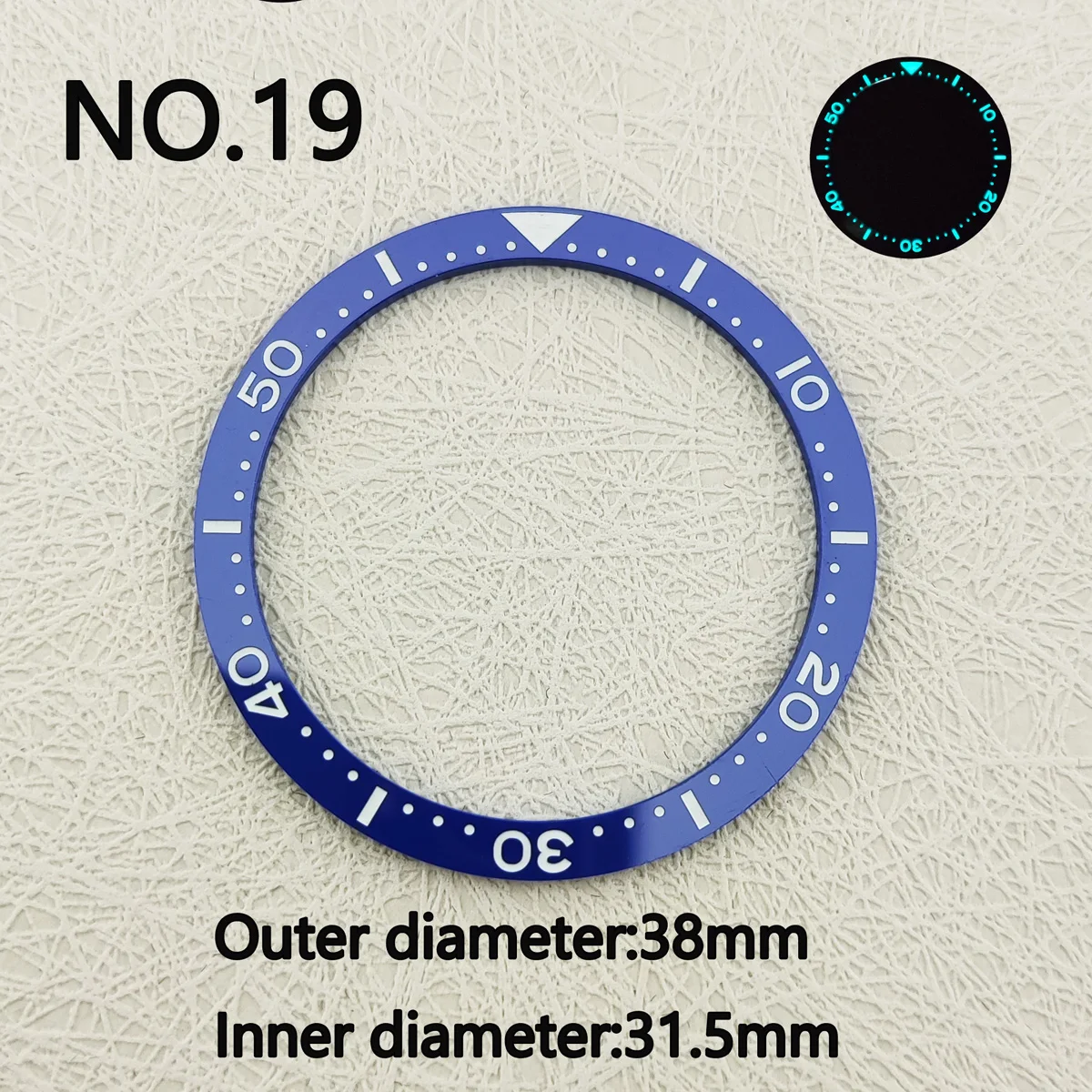 38mm*31.5mm Flat Sloping Ceramic Bezel Insert substitute watch insert ring Super luminous celebrities Watch Accessories