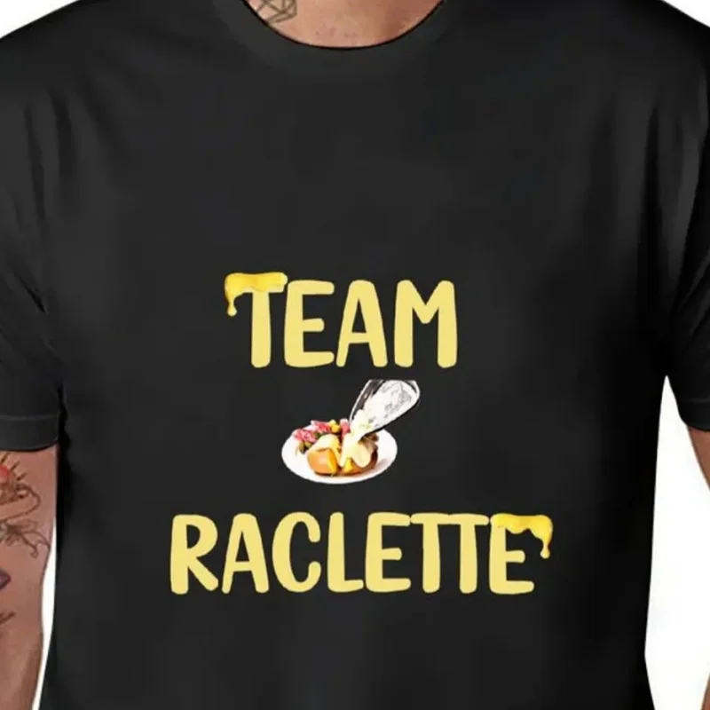 Equipo raclette regalo humor cocina aperitivo derretido camiseta gráfico camiseta gráfica de gran tamaño talla