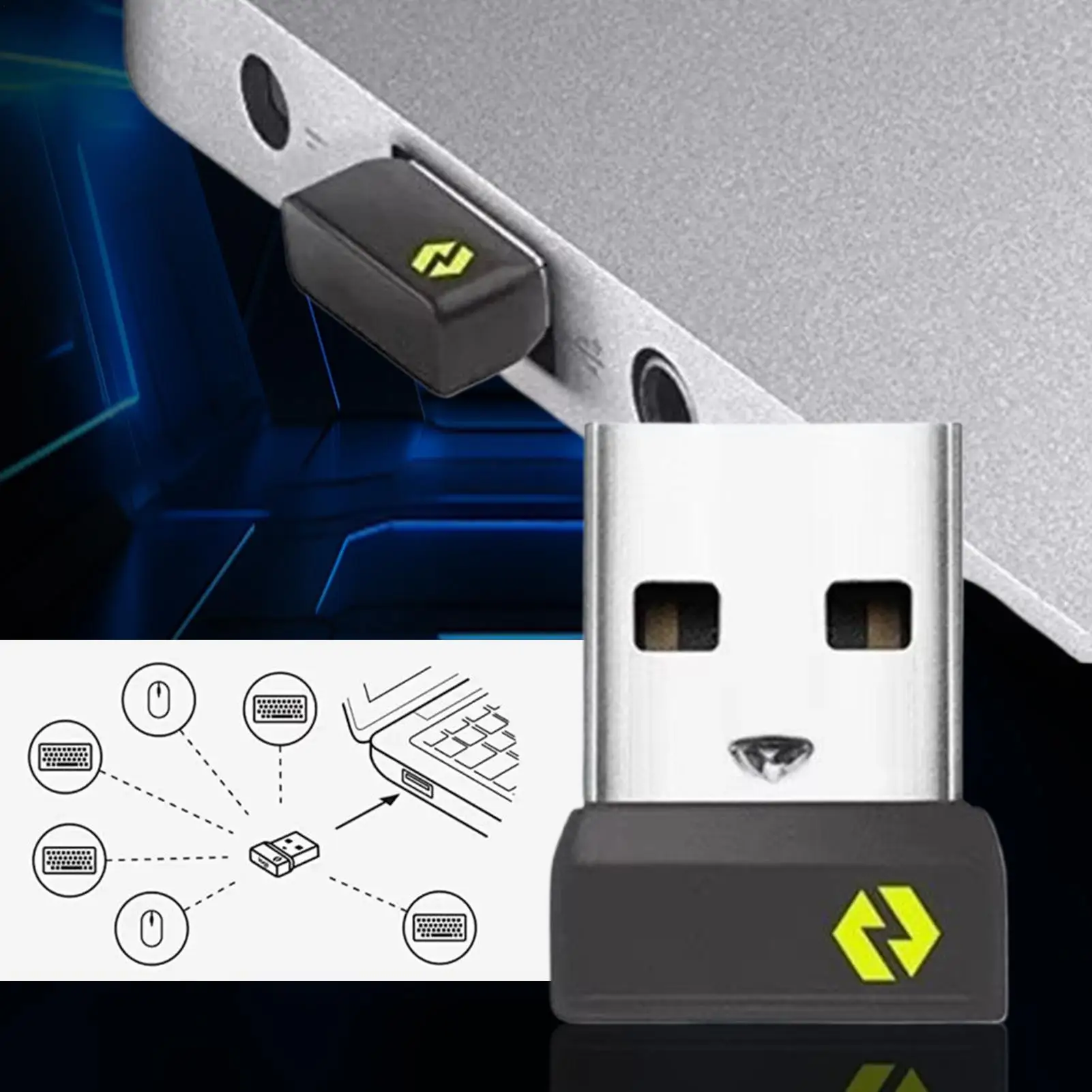 USB 수신기 키보드 데스크탑 동글 수신기 컴퓨터 프린터 컨트롤러 용 무선 USB 플러그 앤 플레이 동글 어댑터