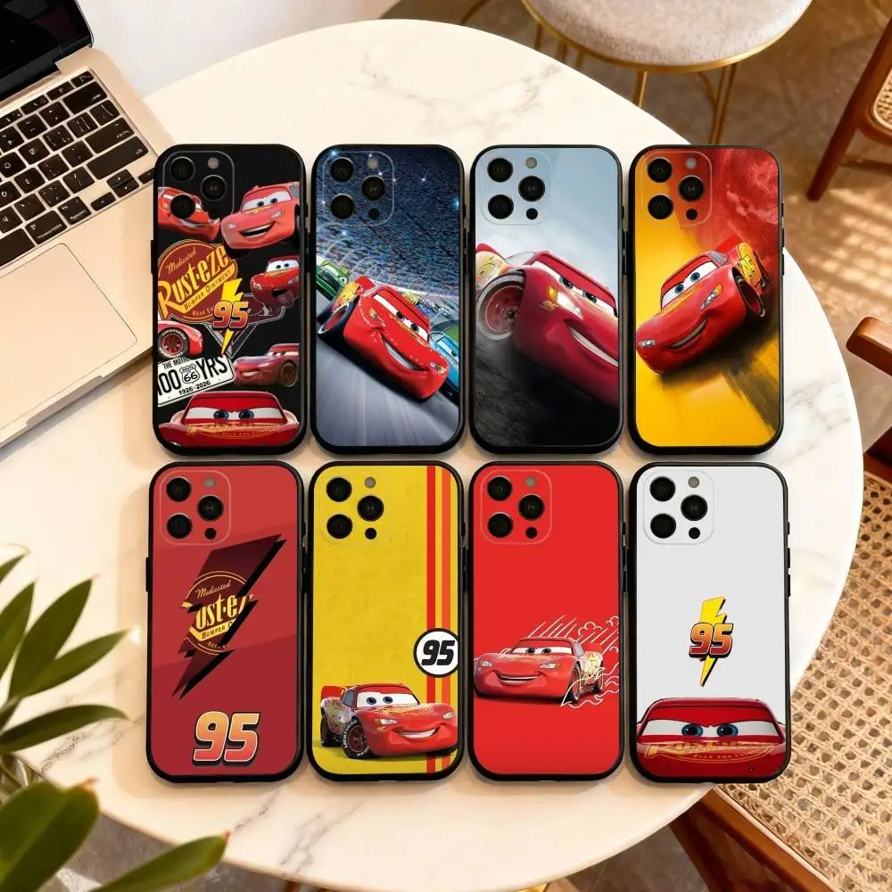 

Flash M-McQueen Red-95 Cars Phone Case For iPhone 17,16,15,14,13,12,11 Plus,Pro Max,XS,Soft Silicone Black Cover