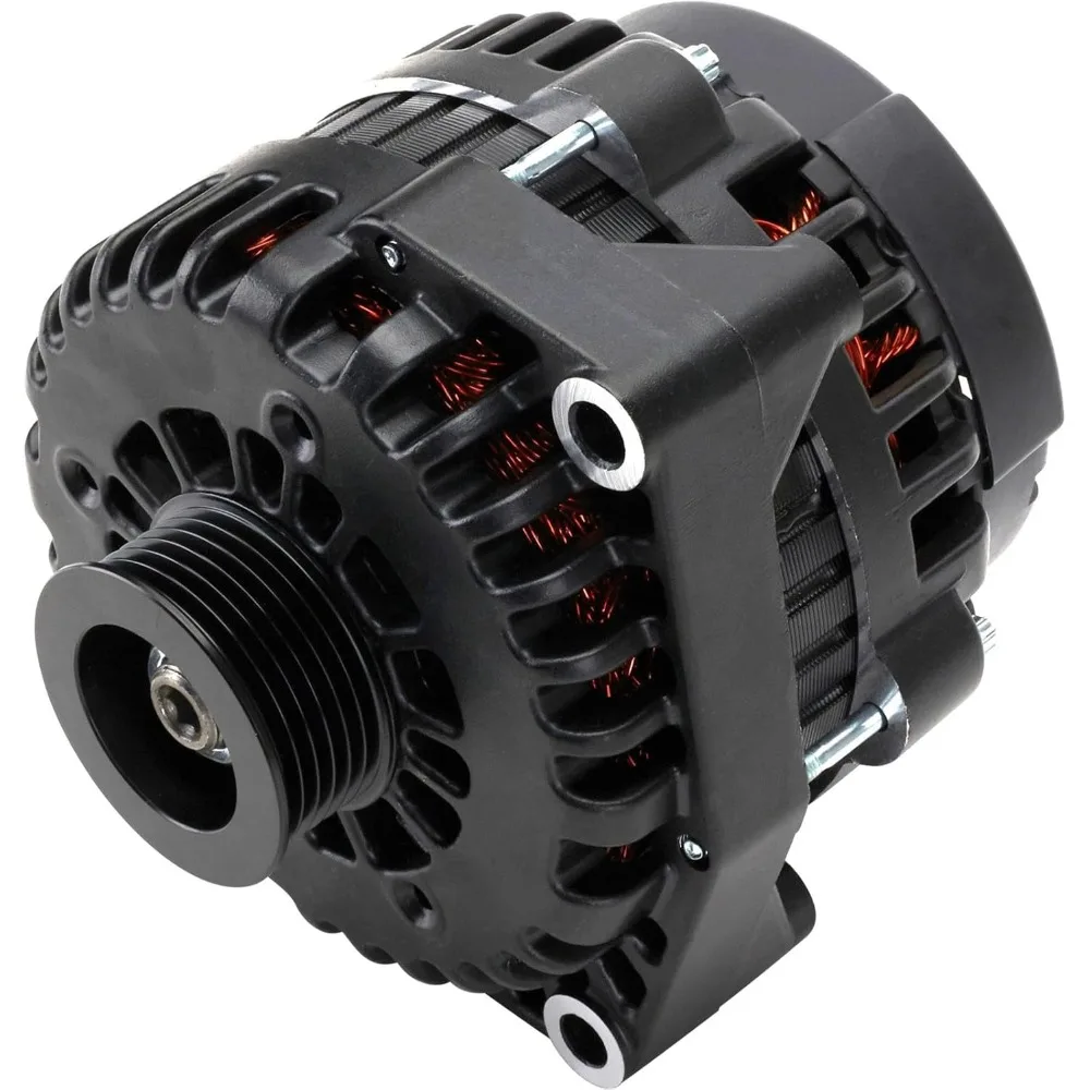 

GM AD244 Style High Output 220 Amps All Black Alternator - Perfect for Accessories - Fits LS-Era Trucks - Reliable Performance