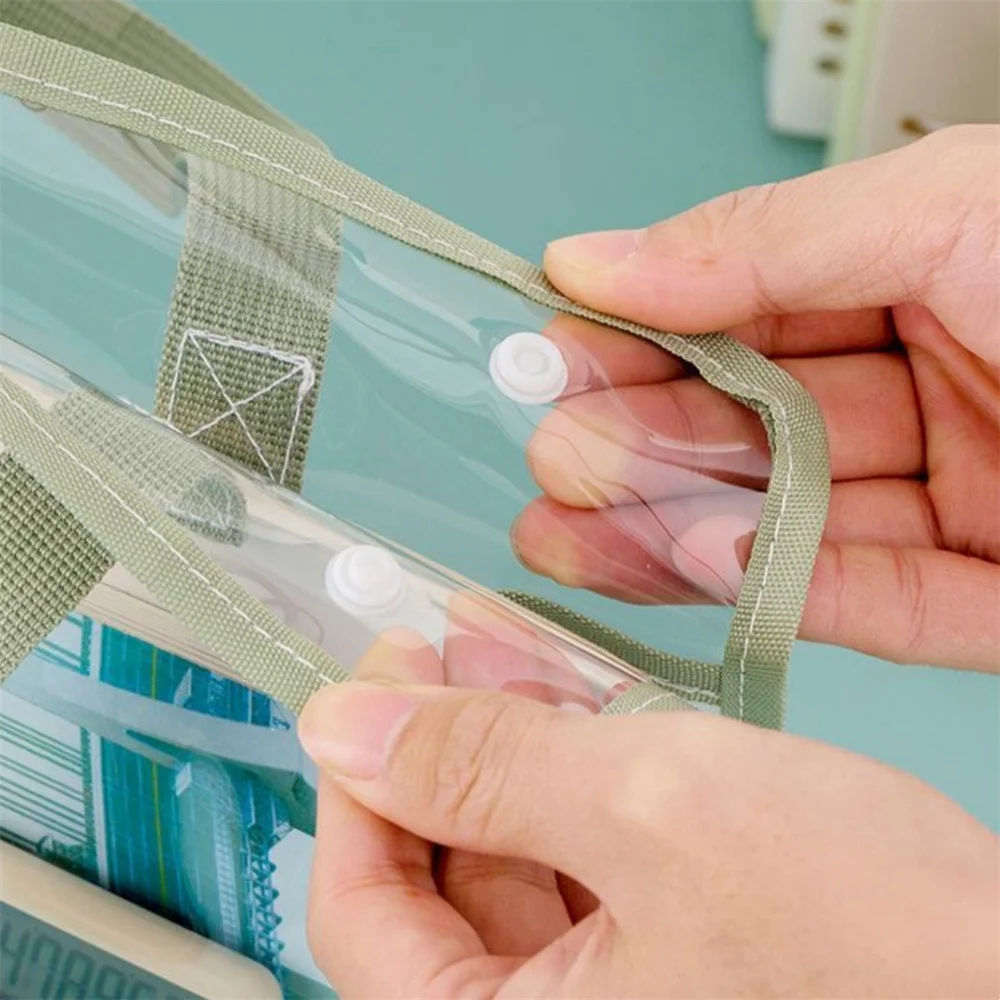 Portable Hand-Held A4 File Organizer Bag Transparent Document Test Paper Handbag Large Capacity Book Storage Bag School Office