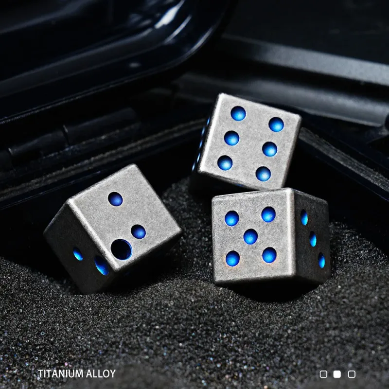 

3pcs /1pc Titanium Alloy Dice Playing Game Drink Dice Six Side Portable Keychain Hole with Necklace
