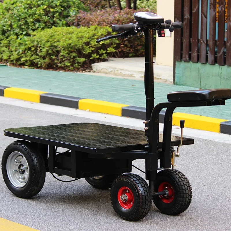 Heavy-Duty Four-Wheel Electric Climbing Flatbed Truck Removable Seats for Construction Site Cement Gravel Transport Shopping view 3