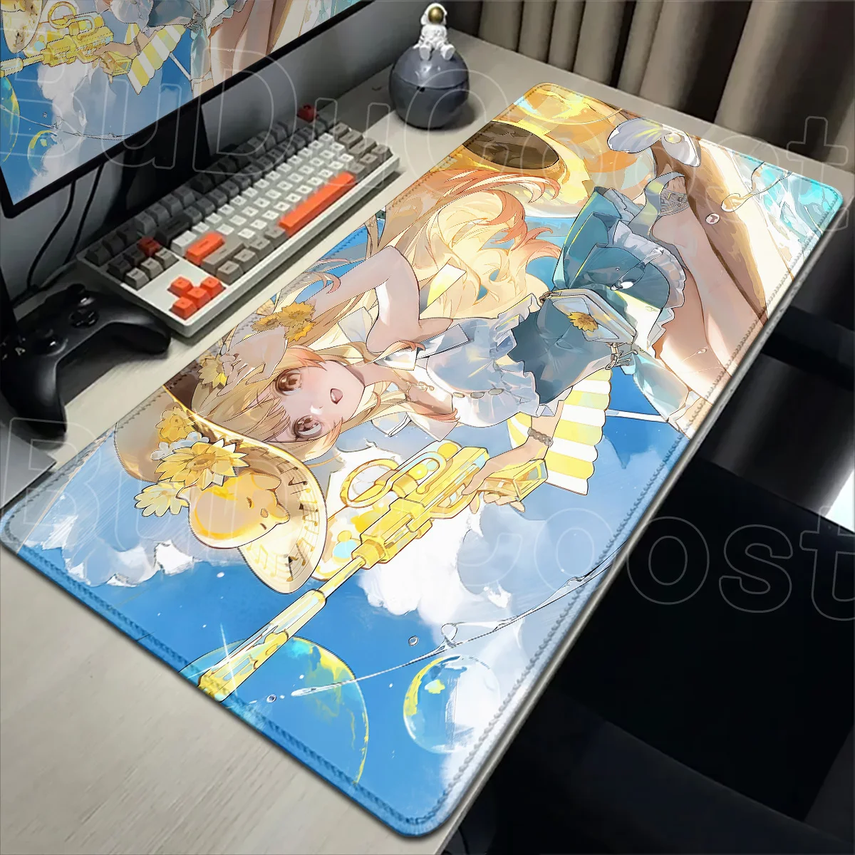 Büro-Spieltisch-Teppich, große Laptop-Tastaturunterlage, Otonose Kanade Hololive VTuber Anime-Mauspad, rutschfest, aus Naturkautschuk. – Detail 7
