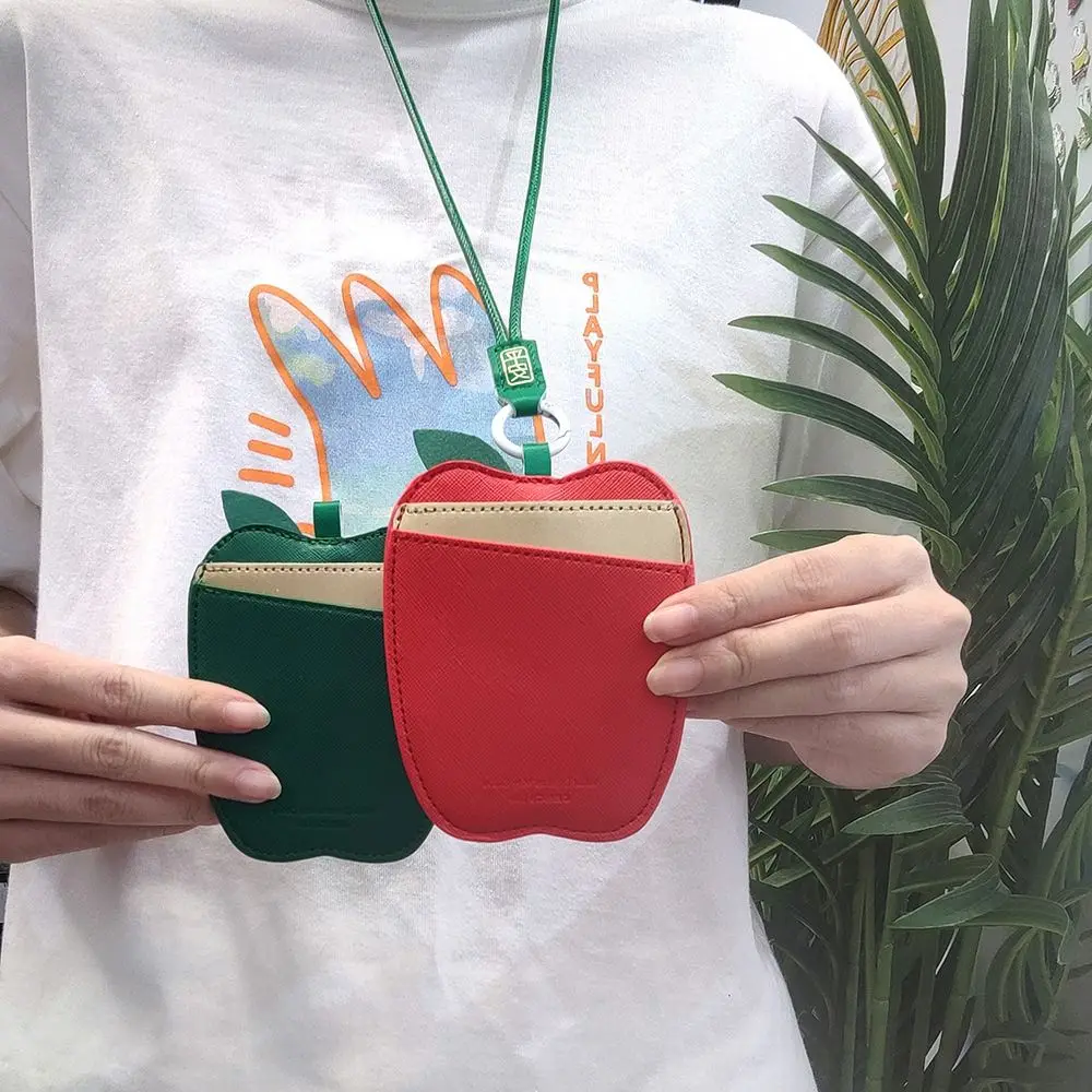 ユニセックスクリエイティブフルーツカードホルダー素敵なかわいいワークカードケース Pu レザーポータブルカードカバー病院