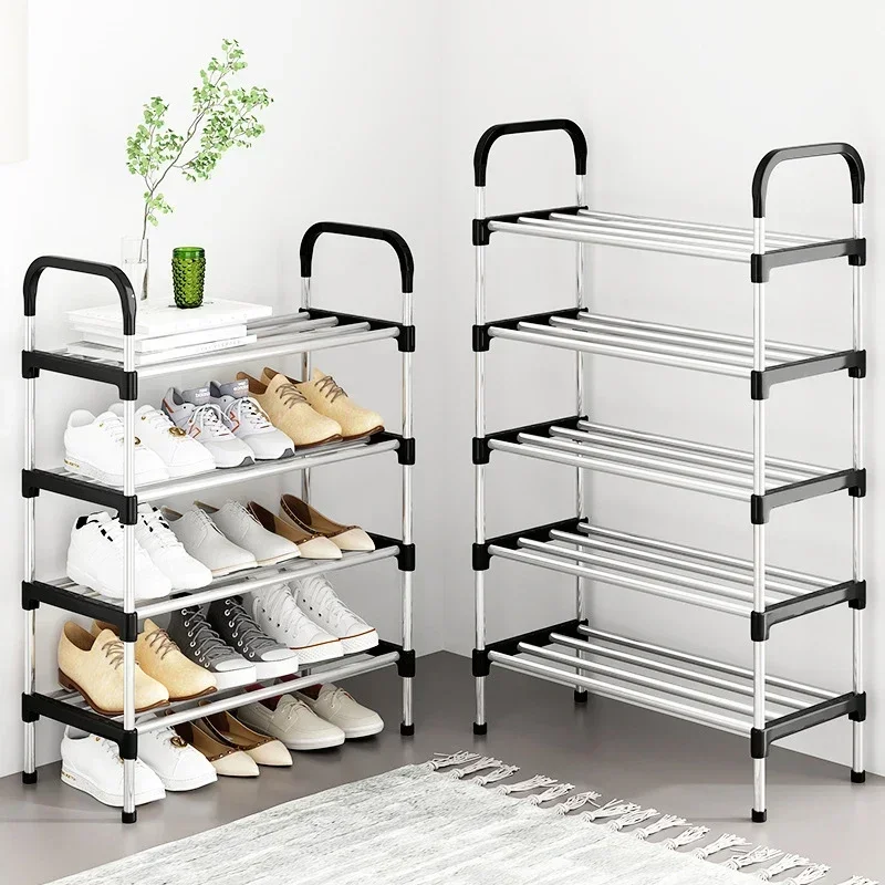 Imagem -02 - Simples Dustproof Multi Layer Shoe Rack Household Shoe Cabinet Armazenamento Space-saving Montagem Doorstep Rack para Pequenos Espaços