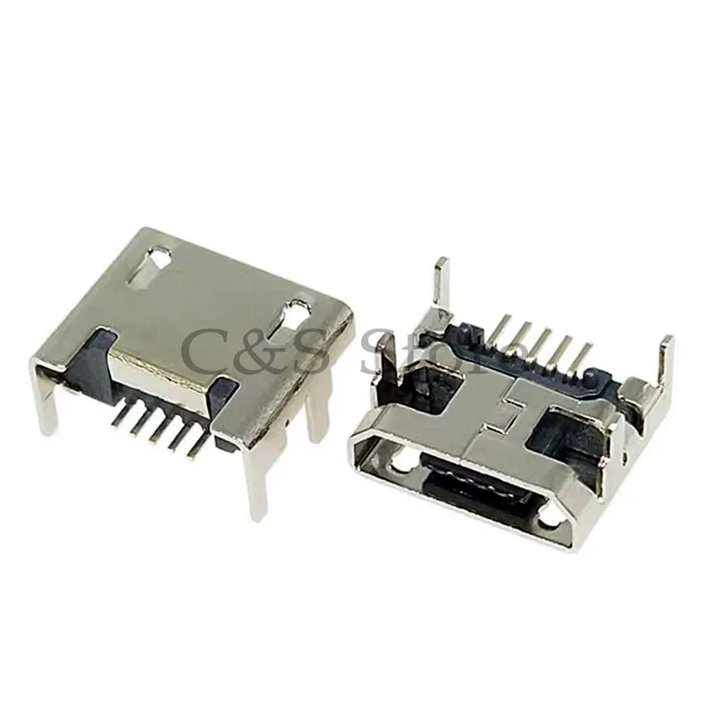 10 szt. Złącze Micro USB 5-pinowe gniazdo siedziska Micro USB Cztery nogi 5P Wkładanie płytki siedziska Złącze Mini USB