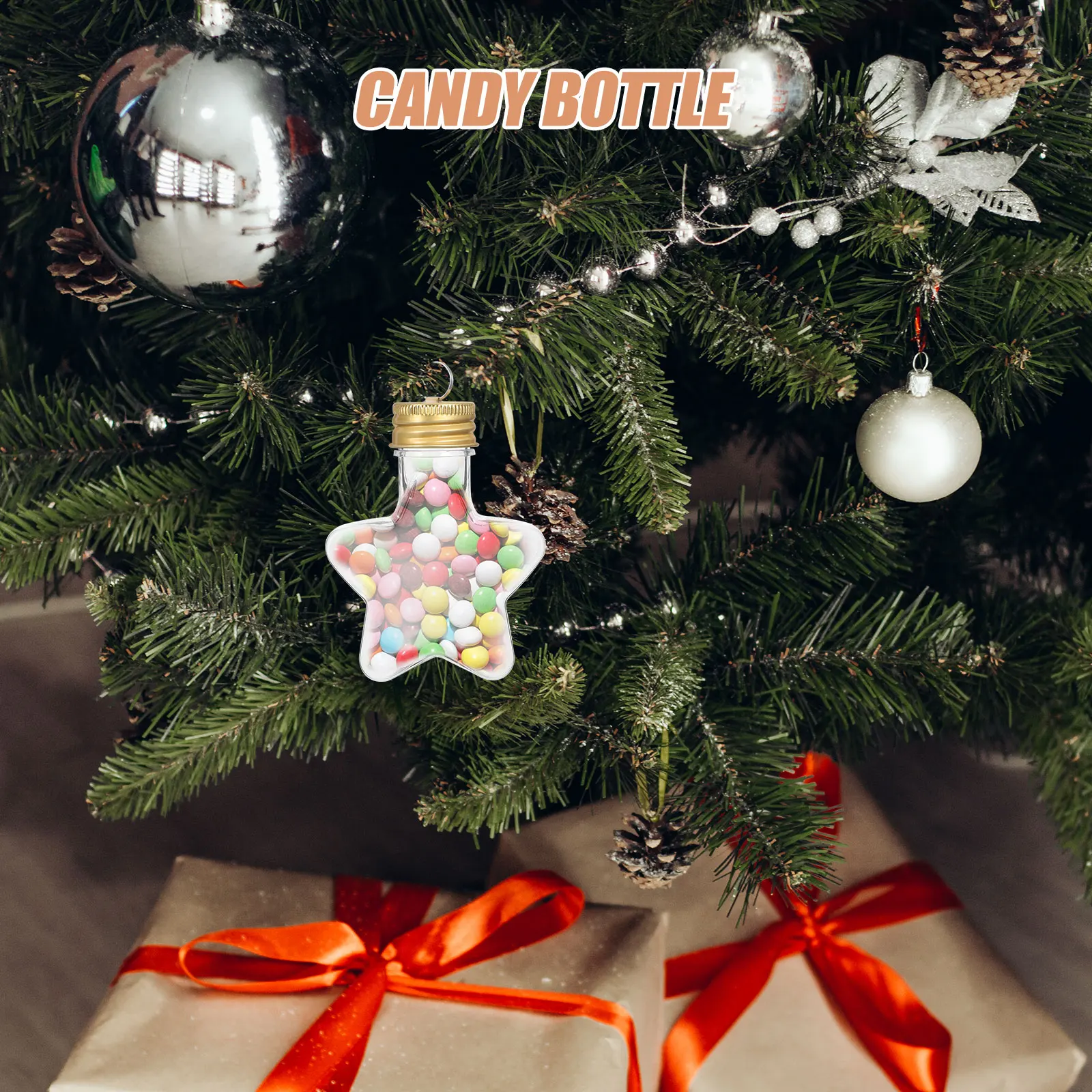 

Clear Plastic Star Ornaments 20Pcs Fillable Christmas Baubles DIY Booze Balls Drink Decor Hanging Party Favors