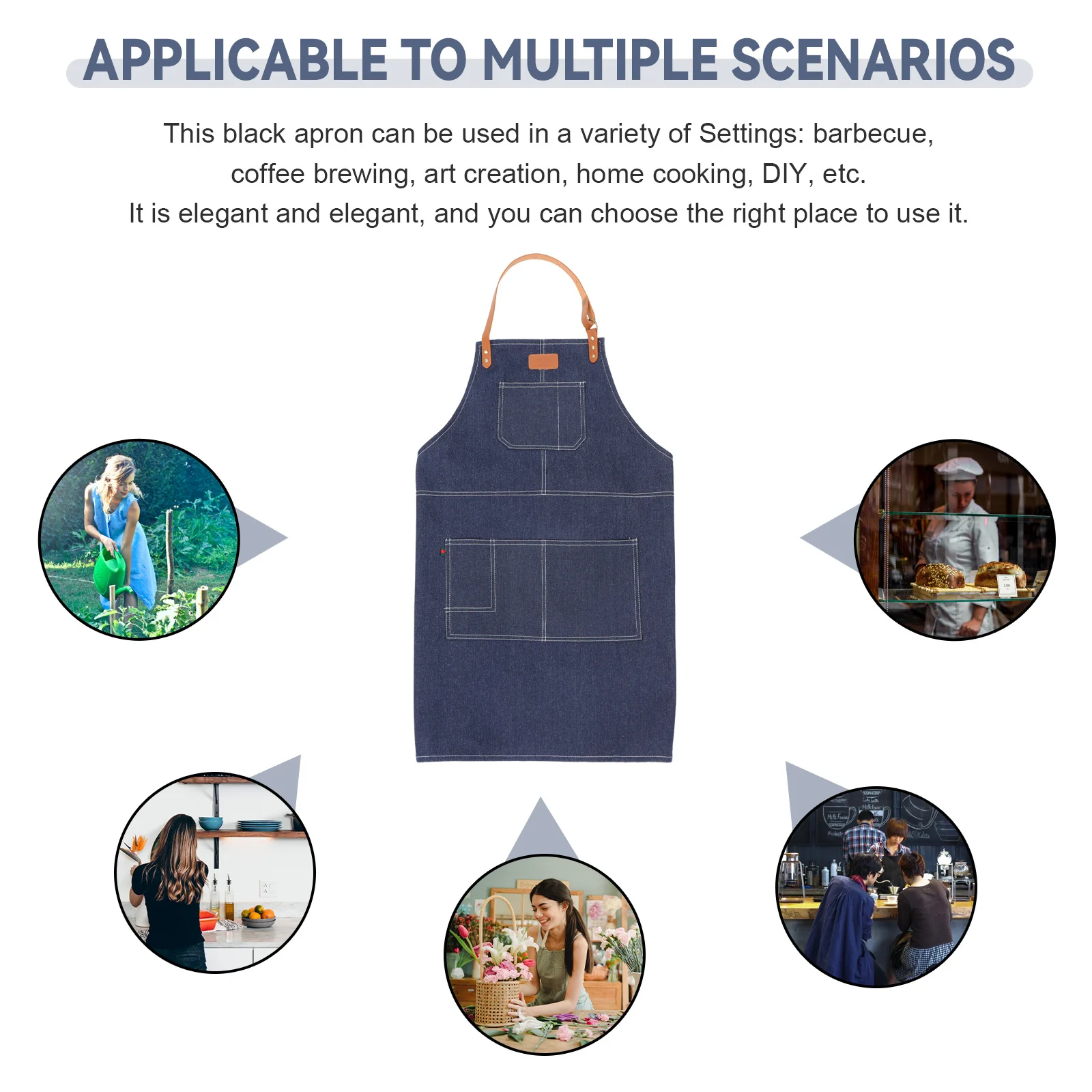 Jean Apron Server Funny Men Grilling Aprons for Black Anti-oil Cooking Home Household Gardening Sleeveless Coverall Work