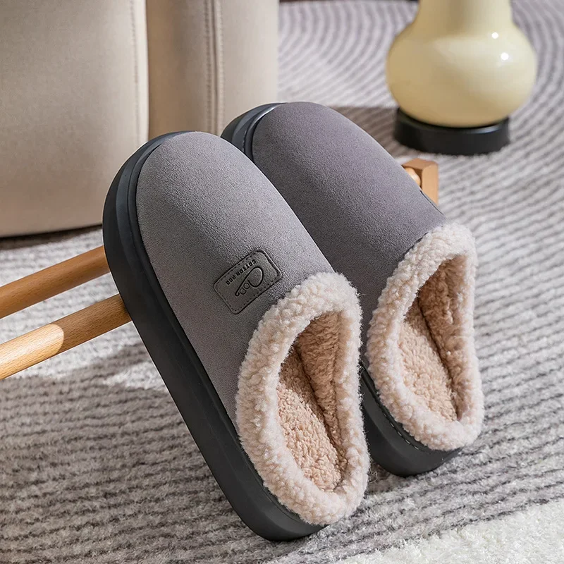 Fashion winter Cotton Slippers for Women Home Furnishings for Couples Plush Home Furnishings for Men Postpartum Cotton Shoes