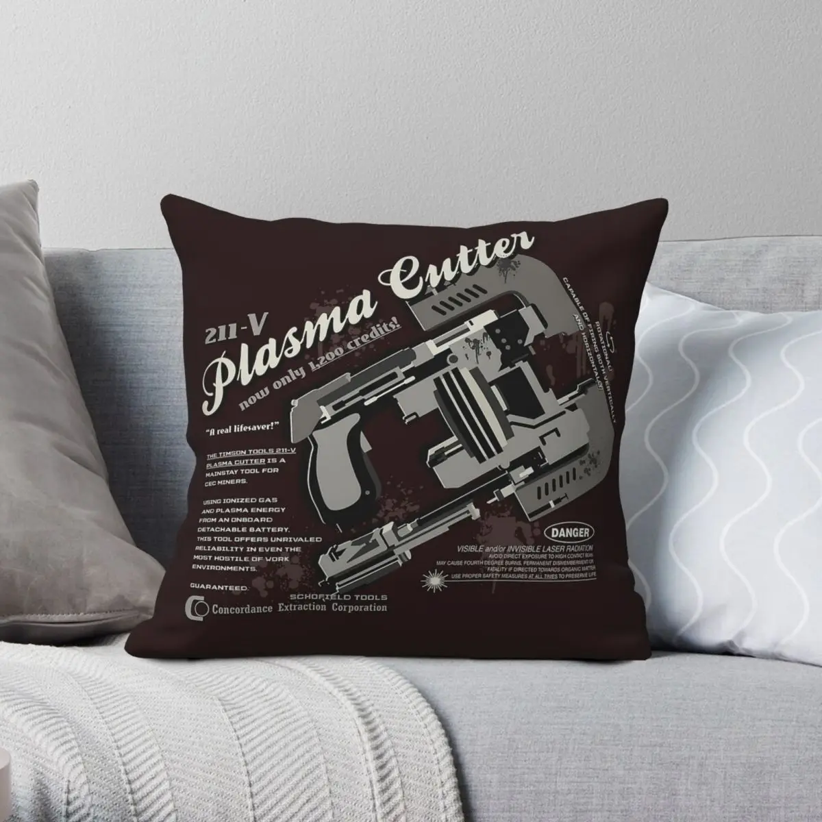 Dead Space Plasma Cutter Square Pillowcase Polyester Linen Velvet Printed Zip Decorative Pillow Case Sofa Seater Cushion Case