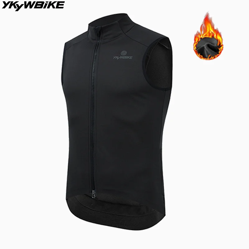 

YKYWBIKE зимний ветрозащитный водонепроницаемый велосипедный жилет флисовый жилет MTB велосипедная одежда велосипедная куртка без рукавов