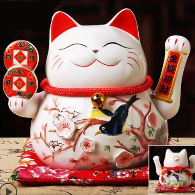 10 inch Newest Electric Shook Hands Wealth Cat Display Gifts Decorations Handicraft Cashier Maneki Neko Welcoming Cat Lucky