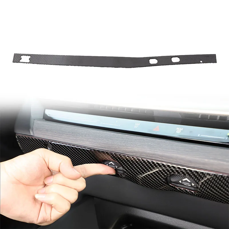 

For BMW 5 Series G60 2024-2025 Soft Carbon Fiber Car Navigation Screen Lower Panel Decorative Sticker Interior Car Accessories