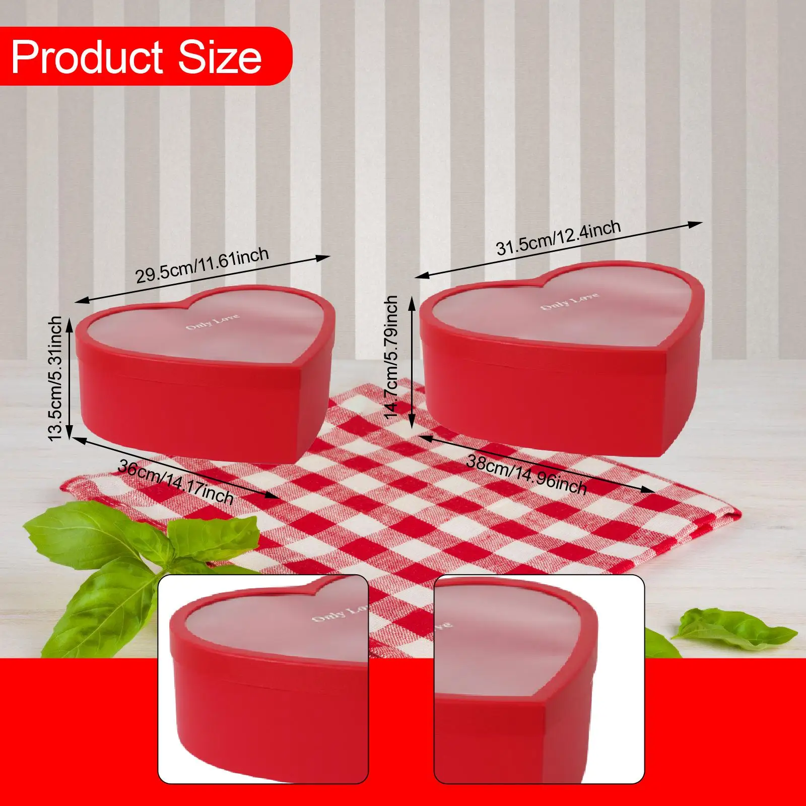 Cajas en forma de corazón con tapas transparentes, embalaje de regalo, Chocolate vacío, 2 uds.