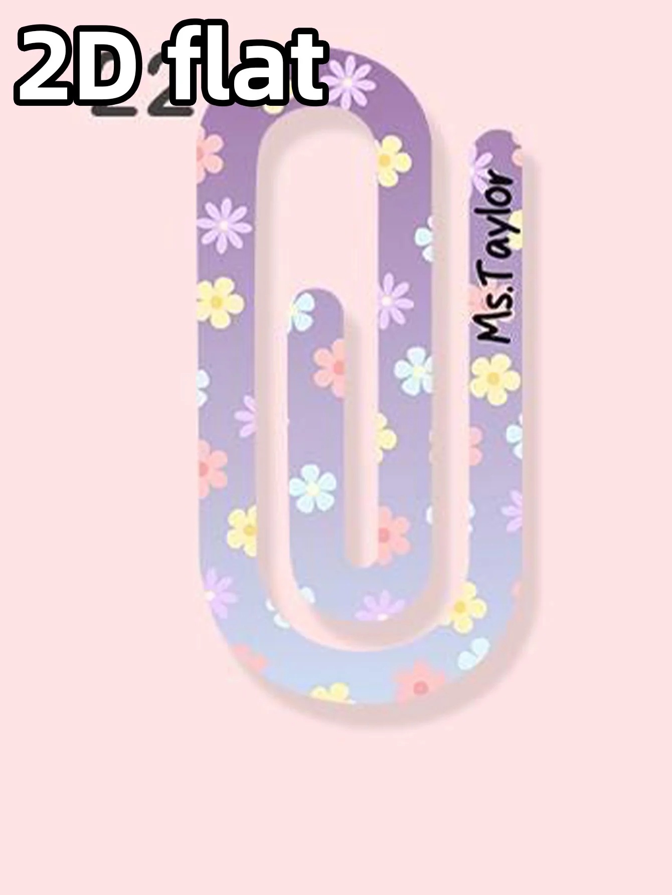 قطعة واحدة من الإشارة المرجعية المخصصة - أنماط PMMA الملونة المخصصة على شكل مشبك ورق اسم محفور بالليزر هدايا فريدة للمراهقين