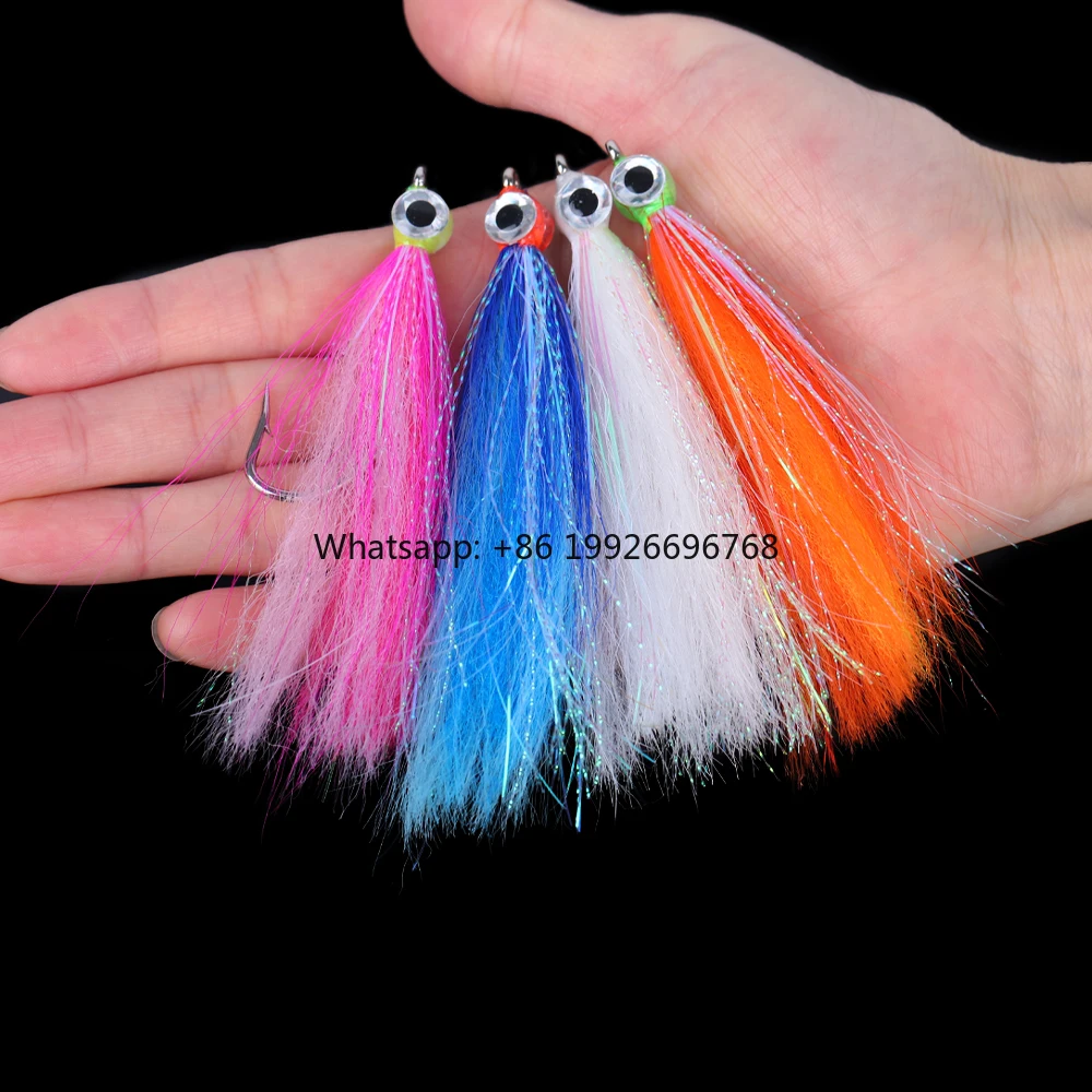 

#5/0 Fish Head Minnow Fly Saltwater Streamer Fly Strong Barb Hook Trout Bass Pike Big Game Fishing Lures Baits manufacturer