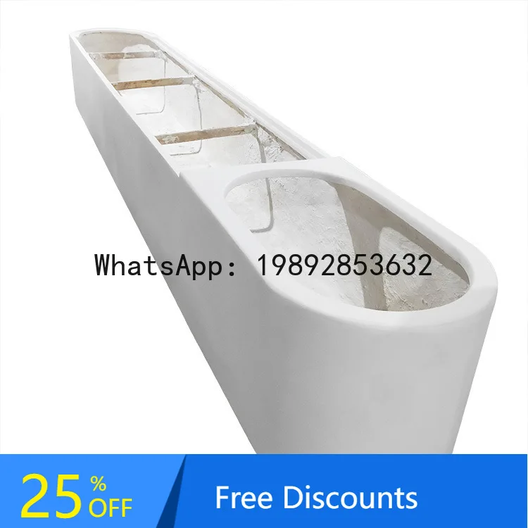 Z5 Mall Leisure Seat Magnesium Oxide Fiberglass Creative Outdoor Garden Public Area Flower Pot Rest Wooden Board Bench