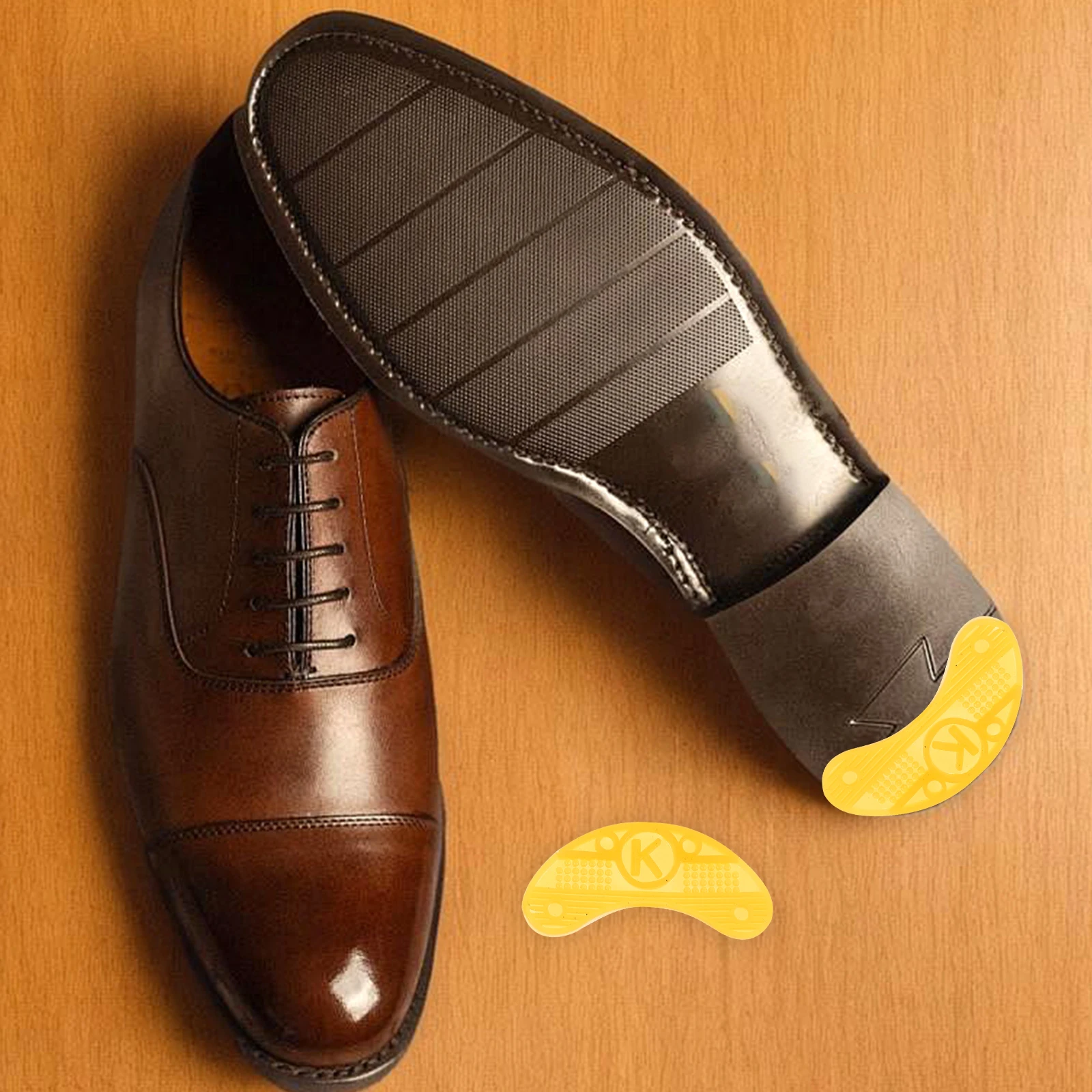 

80pcs Beef Tendon Sole Durable Nonslip Heel Repair Pads Protector Guards High Heels Boot Replacement Anti Wear Sticker Shoe