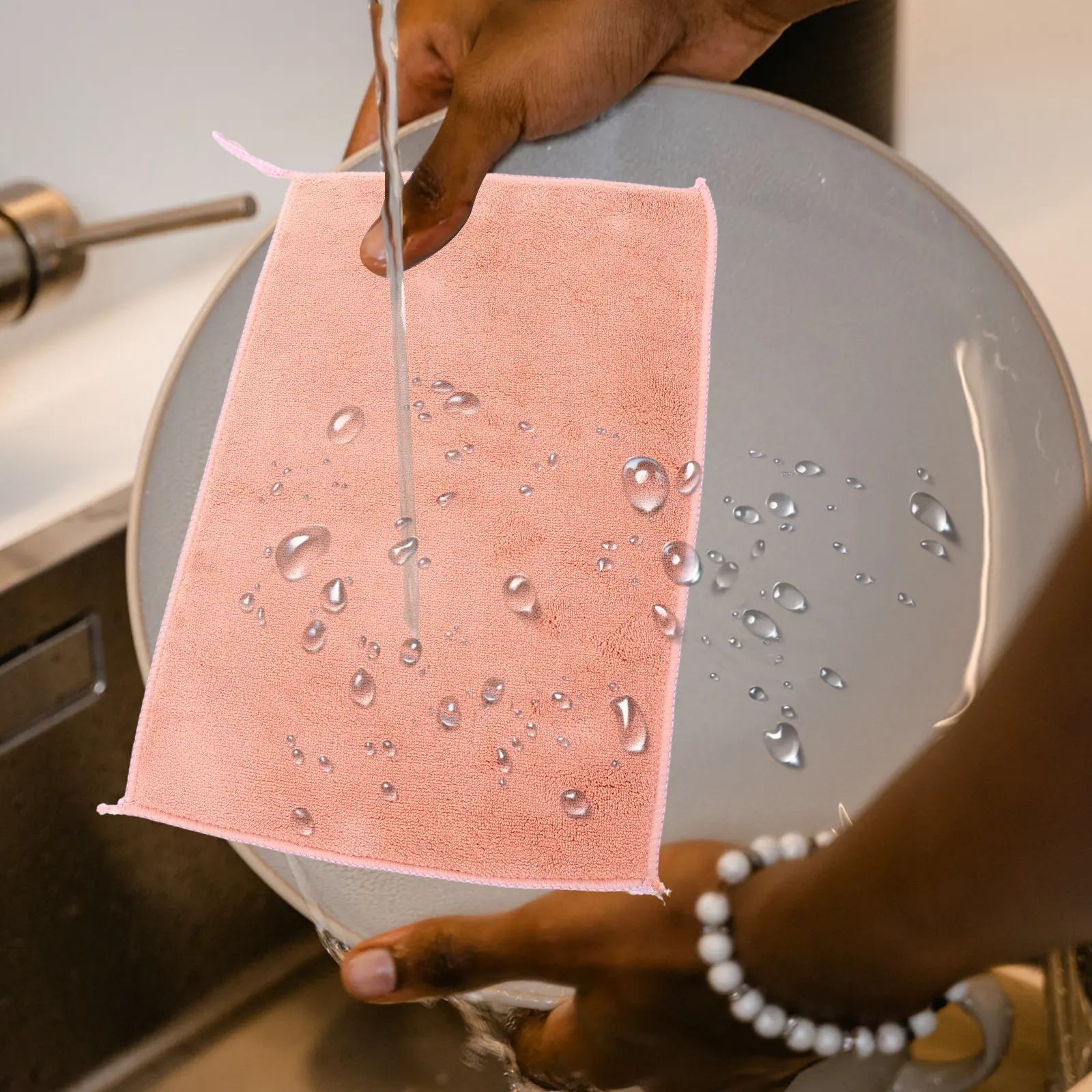 

2 шт. Впитывающие воду кухонные салфетки для мытья посуды, мягкие и эластичные, многофункциональные полотенца для рук, для кастрюль, сковородок, столовых приборов