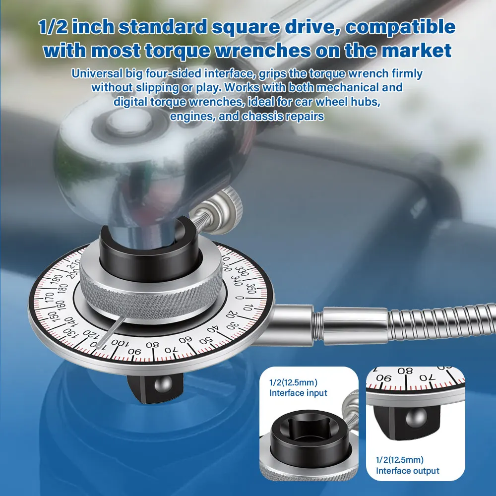 Drive Torque Angle Gauge 360° Adjustable 1/2