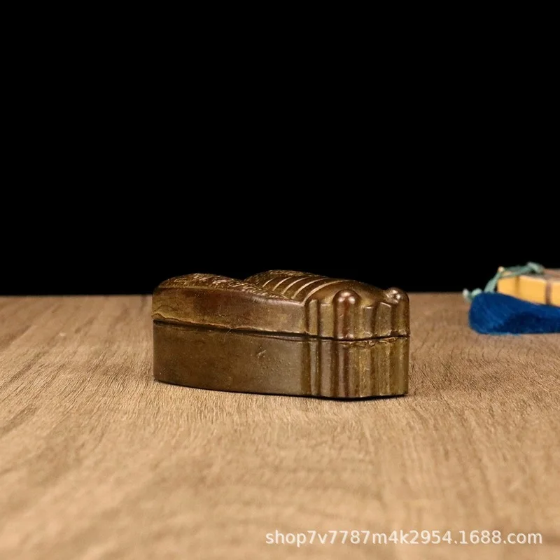 Brass alloy craft item: cicada inkwell, home and office decorative ornament