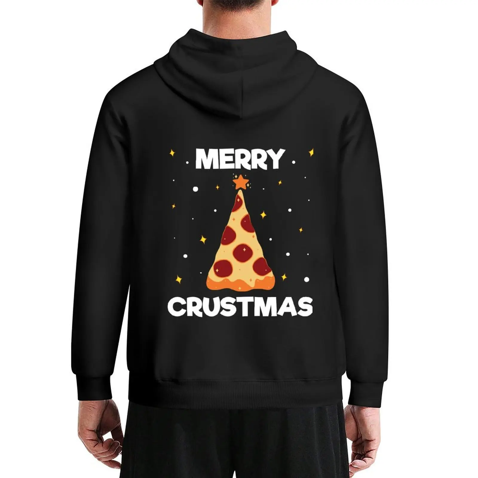 

Merry Christmas Tree Pizza Pepperoni Chef Christmas Pajama Hoodie graphic t shirts men autumn jacket men tracksuit