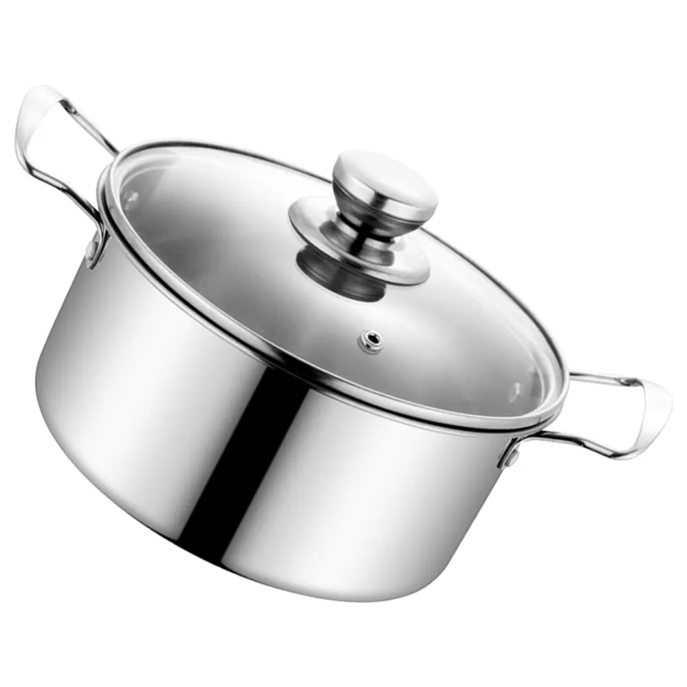 

Stainless Steel Pot Stockpot Cooking Pot Kitchen Ramen Noodle Cookware Reusable Lid Stew Safe Multi Functional Steam