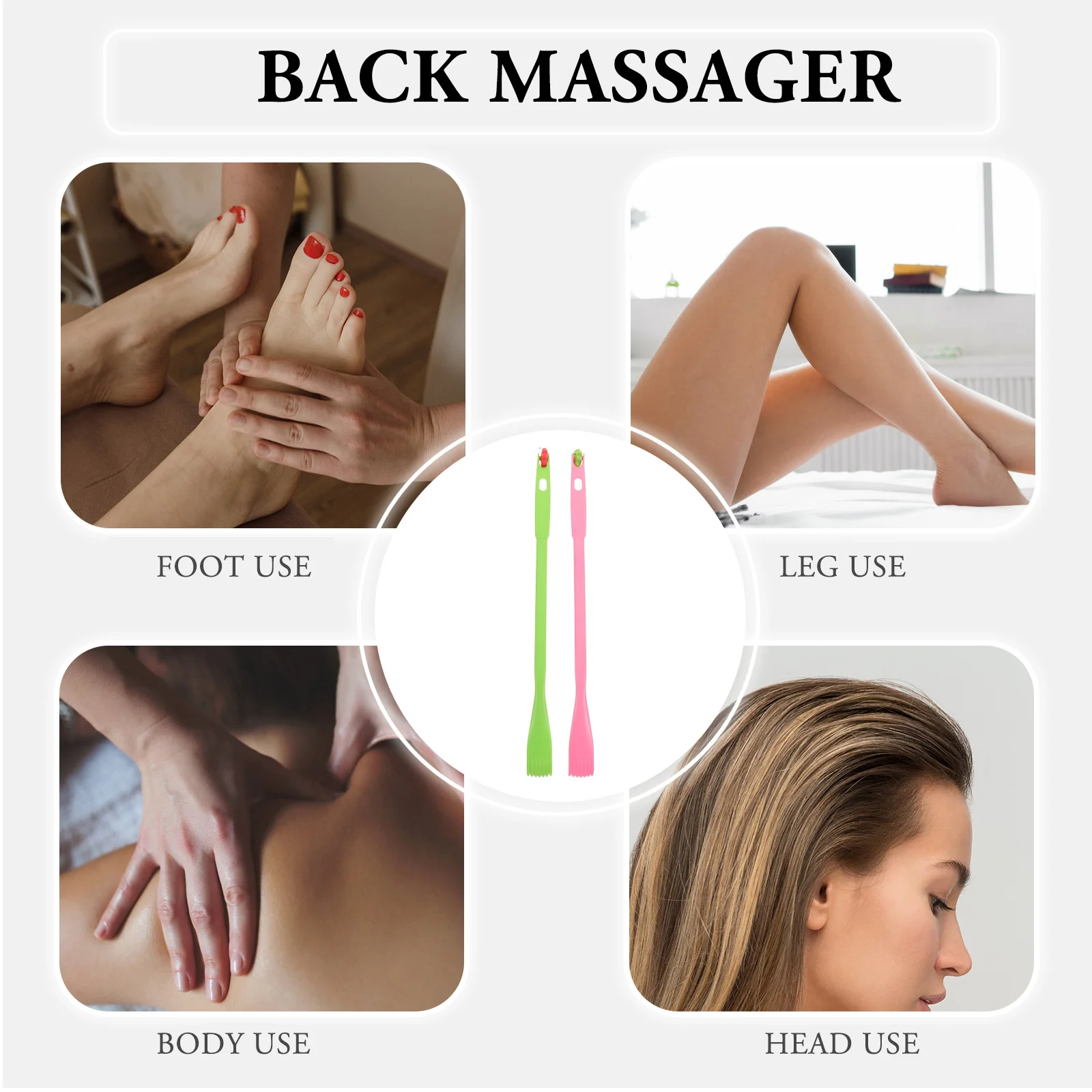 

2 шт., скребок для пресса с длинной ручкой, дизайн в форме руки для шеи, плеч, спины, облегчения, натуральный удобный сенсорный терапевтический массаж