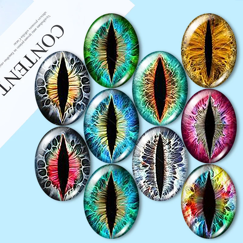 

Dragon Eyes Circle Images Orange Yellow Red Slit13x18mm 18x25mm 30x40mm Oval photo glass cabochon demo flat back Making findings