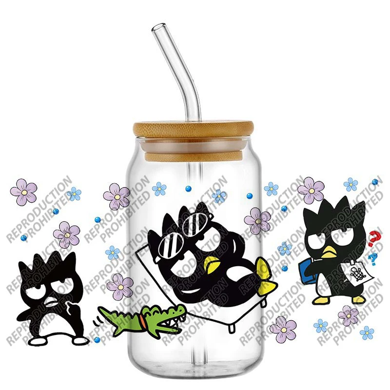

New model Bad Badtz Maru Waterproof DIY Decals 3D Transfers Stickers 16oz UV DTF for Glasses cup Wraps