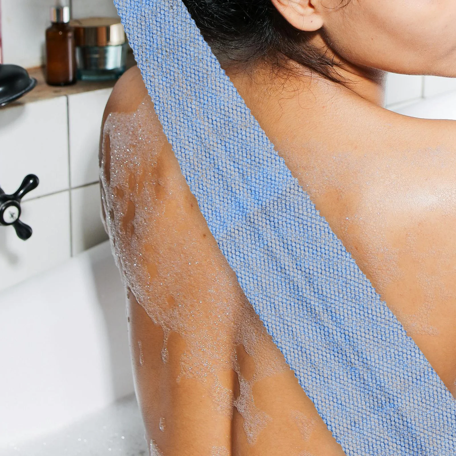 

3Pcs African Net Bath Towel Durable Exfoliating Shower Sponge Body Scrubber Back Scrubber Skin Smoother Long Mesh Sponge