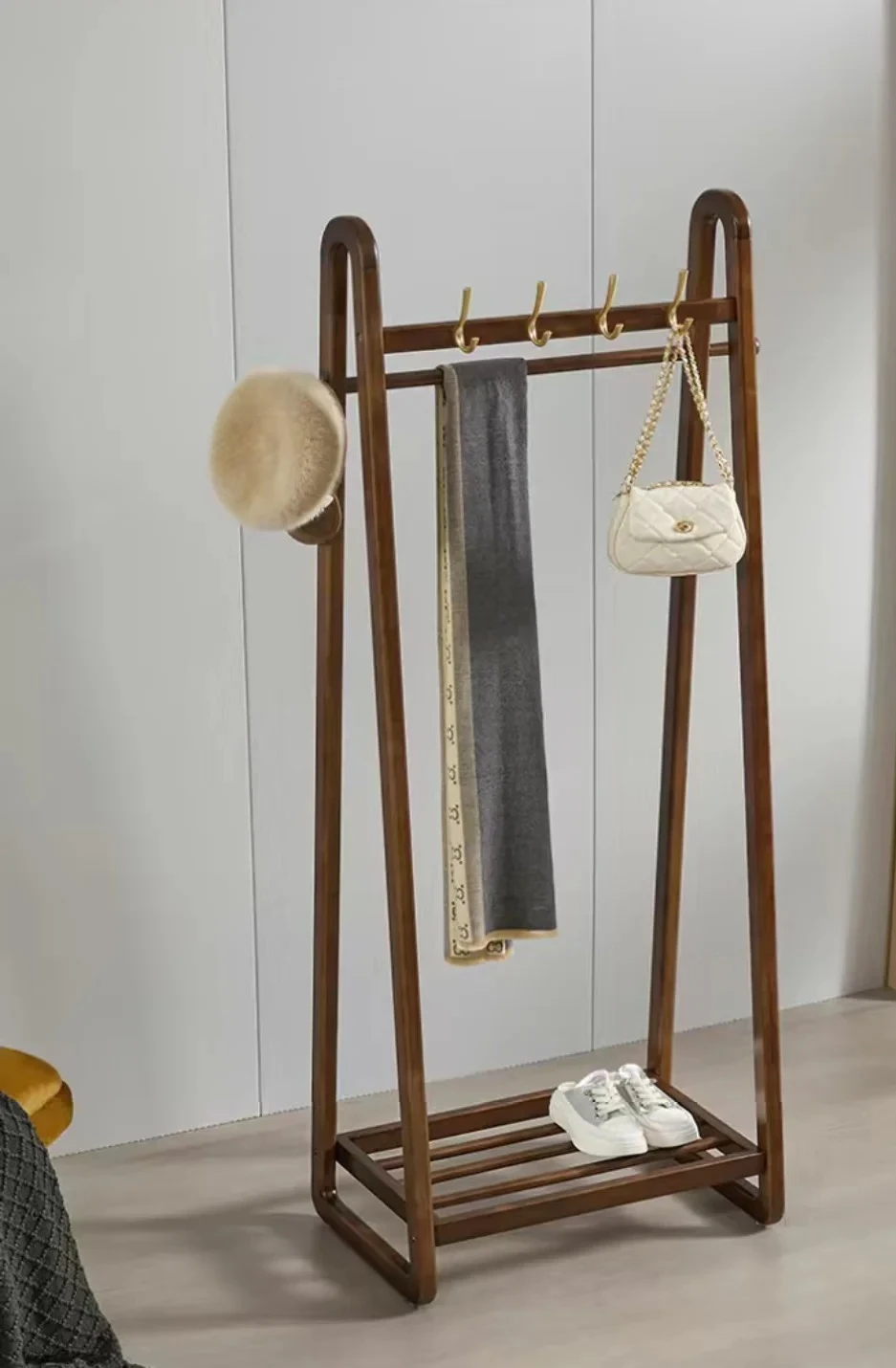Solid Wood Hanger Floor Bedroom and Household Indoor High-End Coat